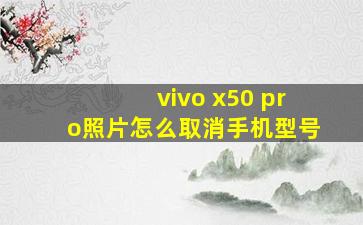 vivo x50 pro照片怎么取消手机型号